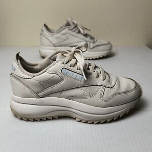 Reebok Classic 7.5 Leather Extra Chalk White Sneakers Shoes Chunky Outsoles